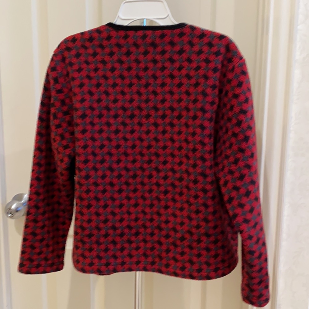 Multi Color Fleece Button-Up Jacket - image 3